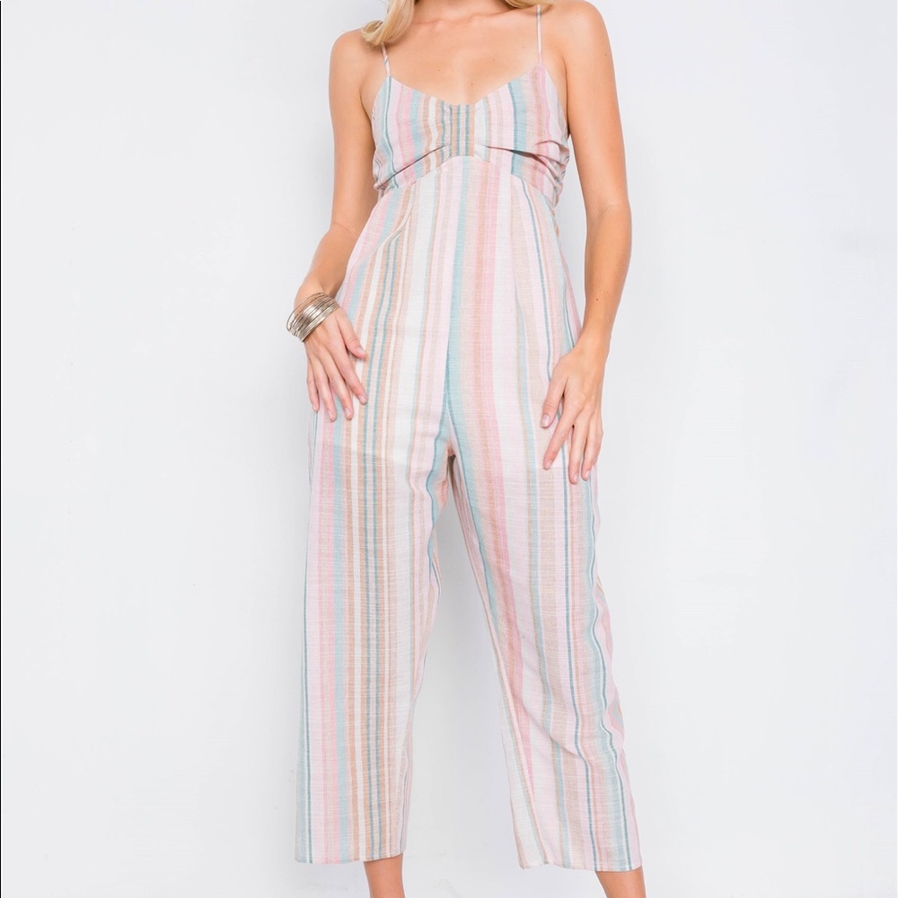 Pastel Stripe Jumpsuit - Picture 5 of 5